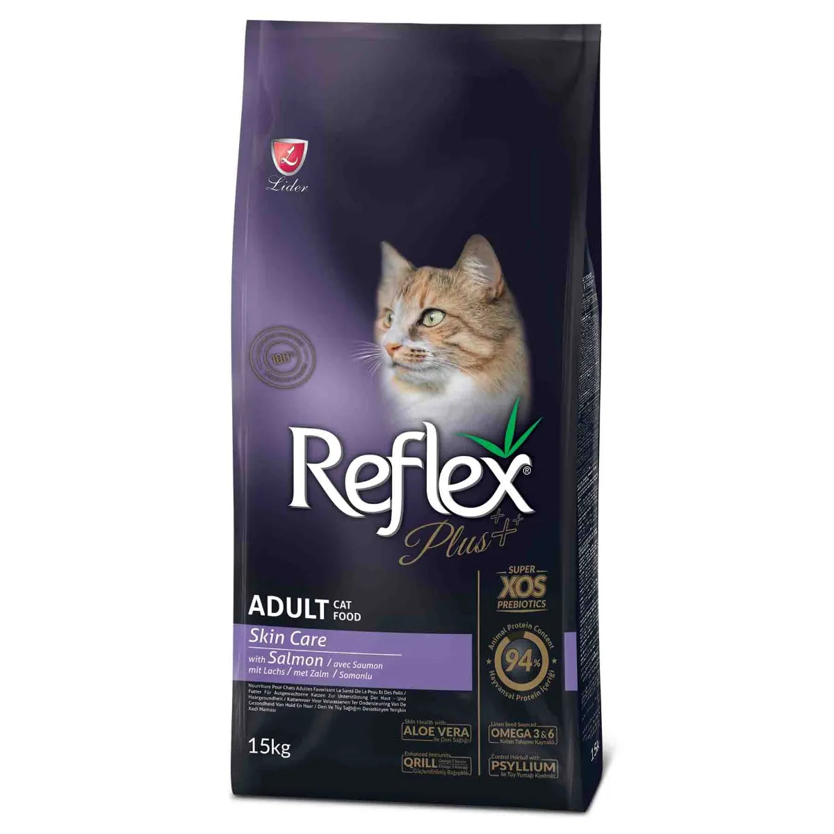 Hrana uscata pentru pisici Reflex Plus Skin Care Somon, piele & blana 15kg