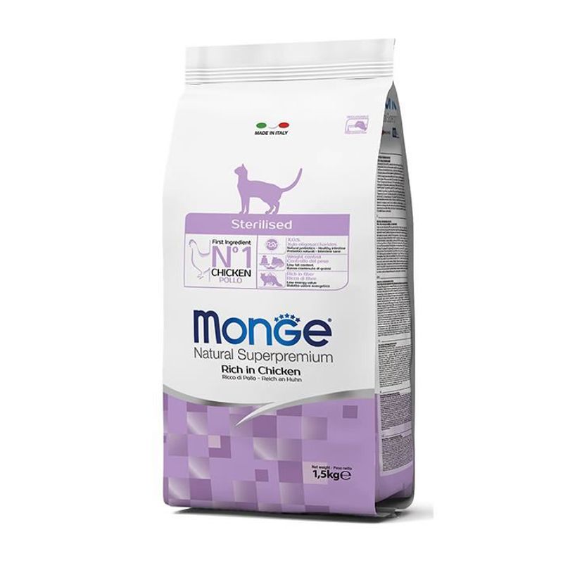 MONGE NATURAL CAT STERILIZAT, 1,5 kg