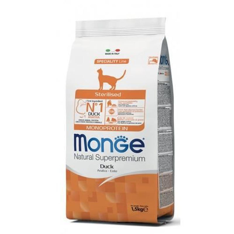 MONGE NATURAL CAT STERILIZAT (RATA), 1,5 kg