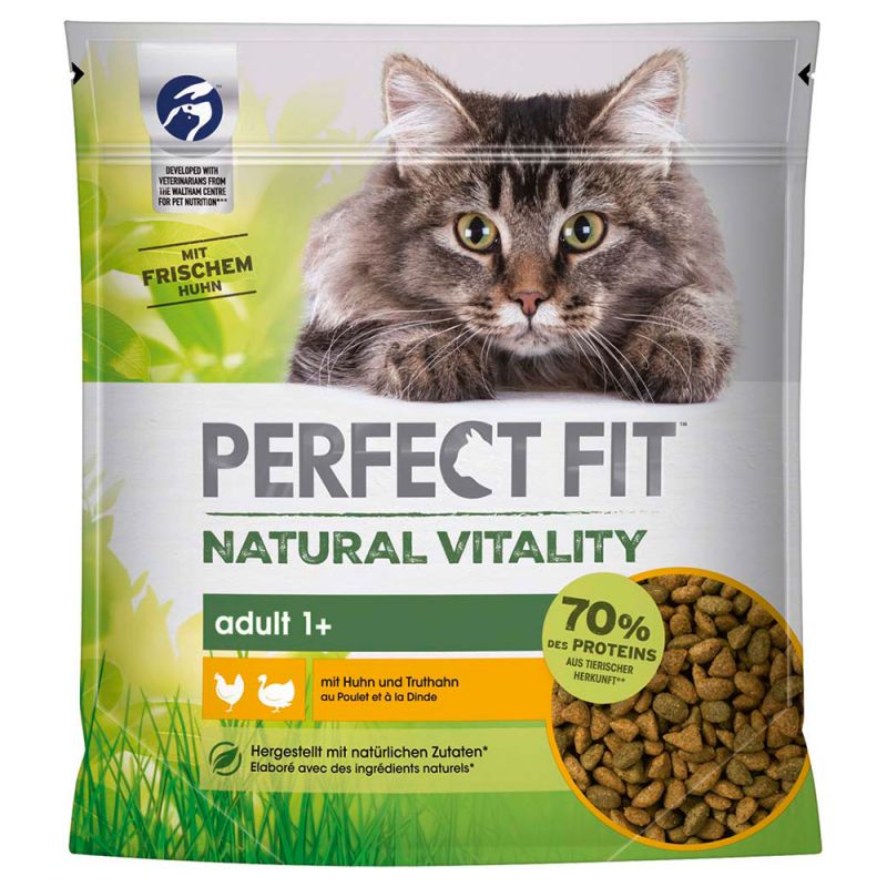 Perfect Fit Natural Vitality Pui si Curcan pentru pisici, 650 gr