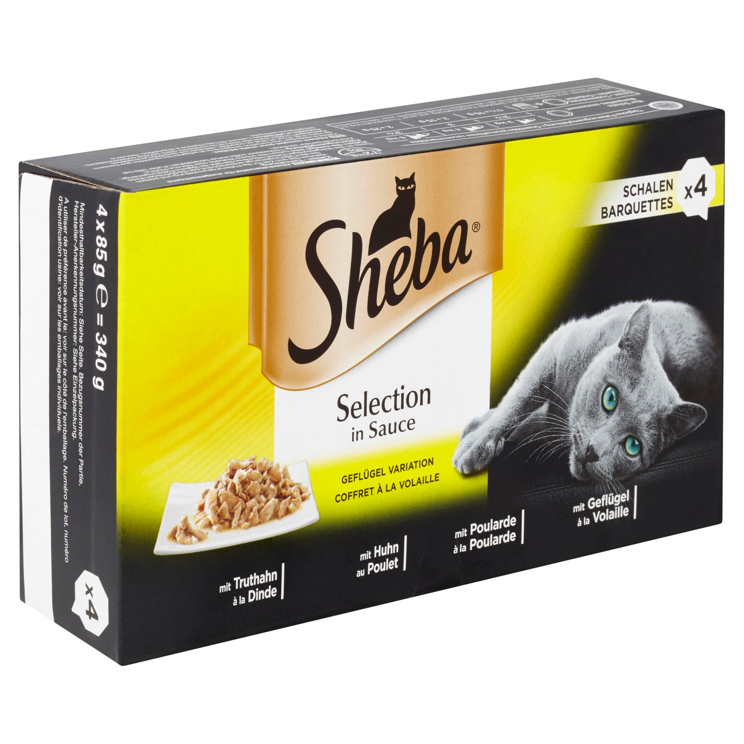 Sheba Selection hrana umeda pentru pisici adulte, cu carne de pasare in sos 4 x 85 g