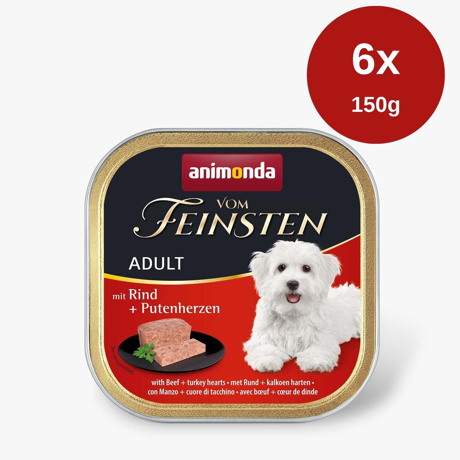 Hrana umeda pentru caini Vom Feinsten Classic Vita + Inima Curcan 6 x 150 gr