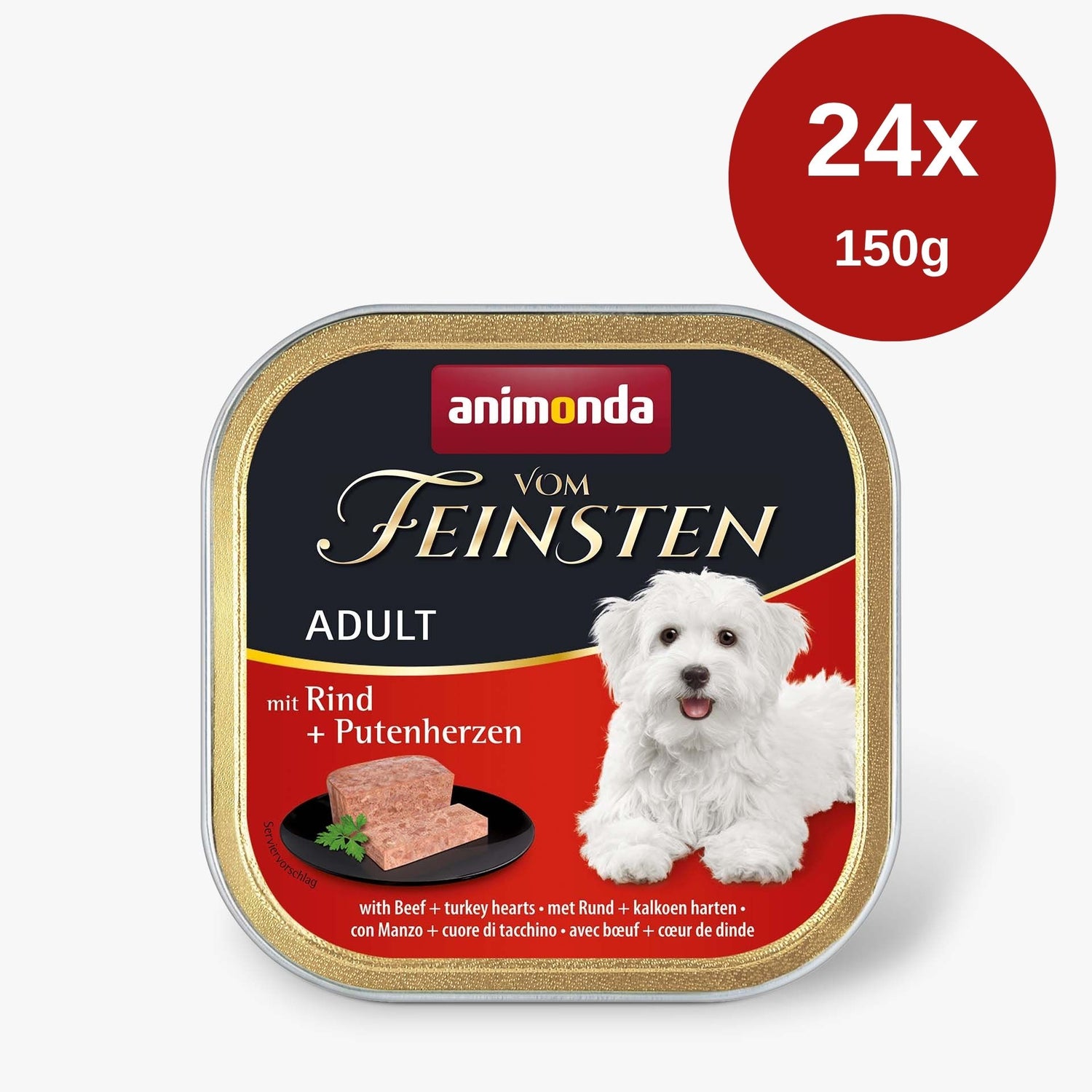 Hrana umeda pentru caini Vom Feinsten Classic Vita + Inima Curcan 24 x 150 gr