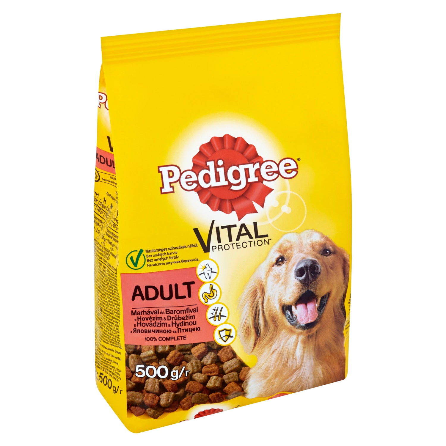 Hrana uscata pentru caini Pedigree Vital Protection Adult cu vita si pui 500g