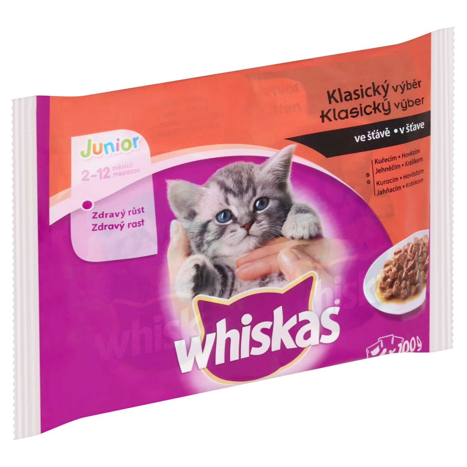 Whiskas hrana umeda pentru pisici junioare, selectii clasice in sos de carne 400 g
