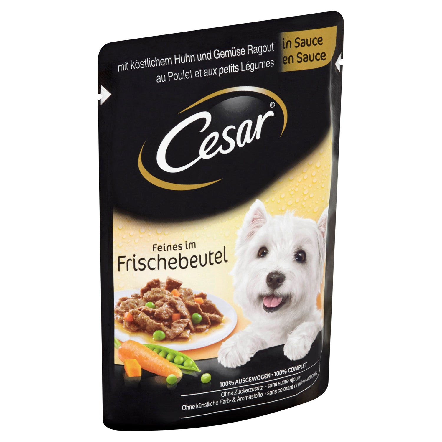 Hrana umeda pentru caini Cesar, cu pui si legume gustoase in sos 12 x 100 g