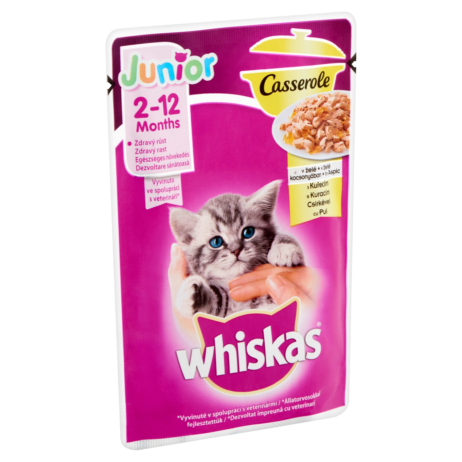 Whiskas mancare umeda pentru pisici junioare, cu pui in aspic 12 x 85 g