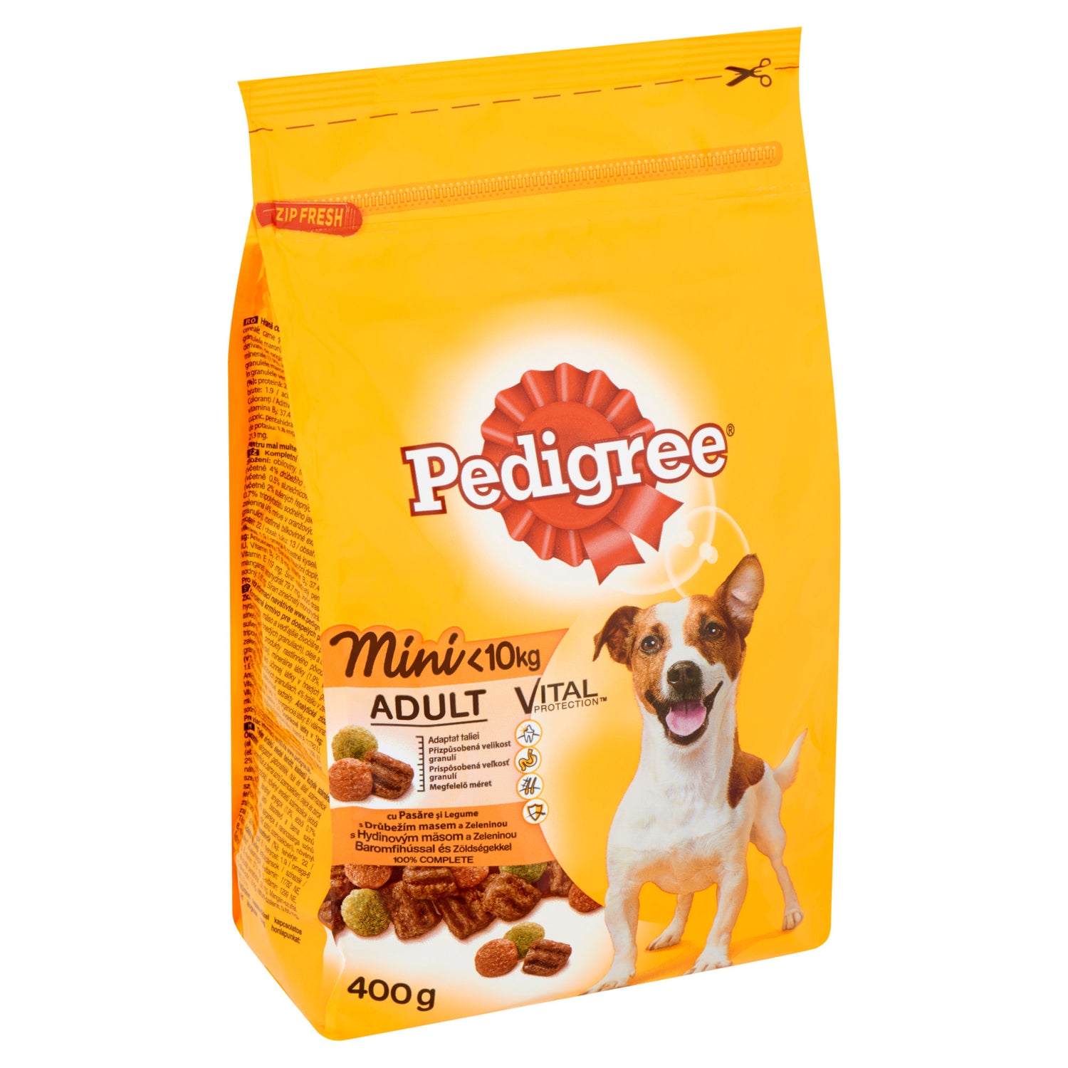Hrana uscata pentru caini Pedigree Vital Protection Adult cu pui si legume - talie mica 400 g