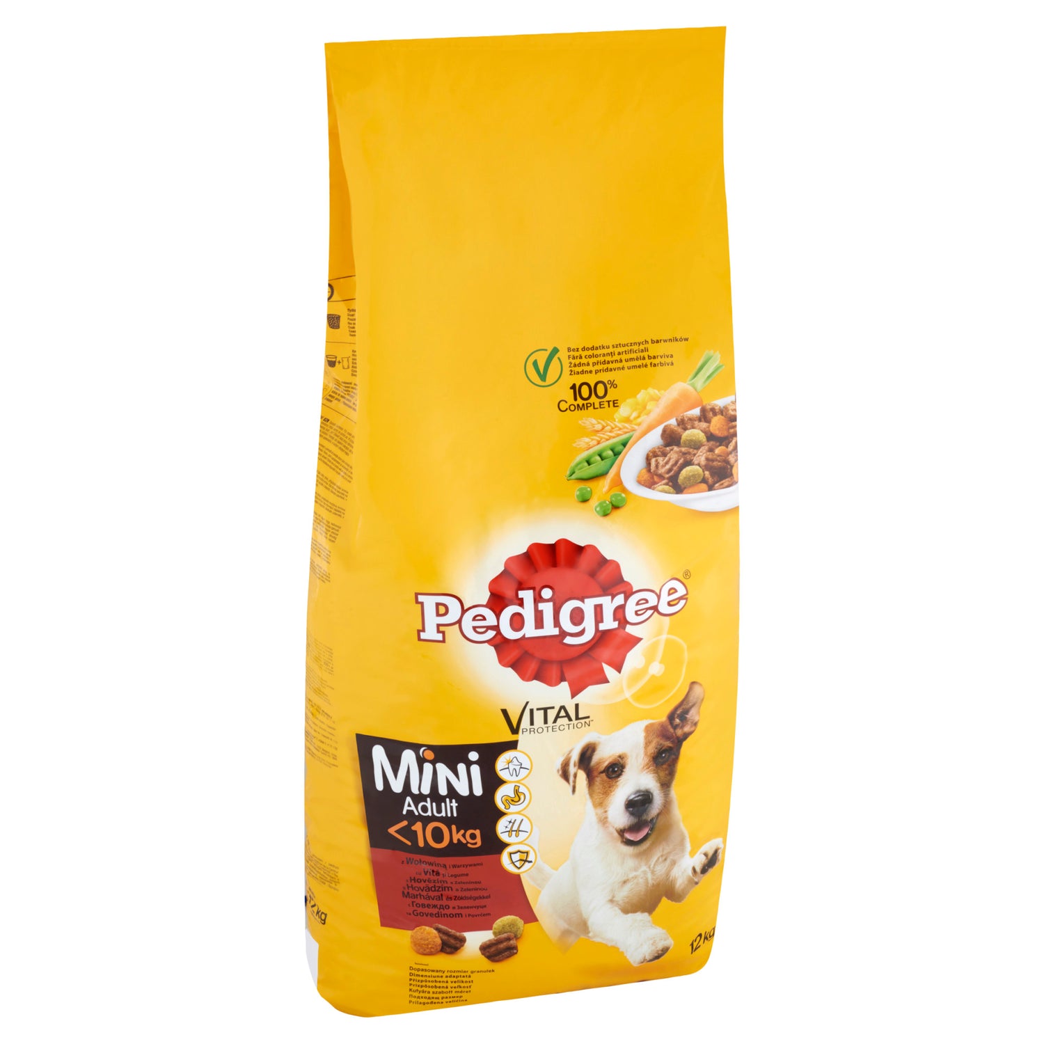 Mancare uscata pentru caini Pedigree Adult Vital Protection cu vita si legume - talie mica 12 kg