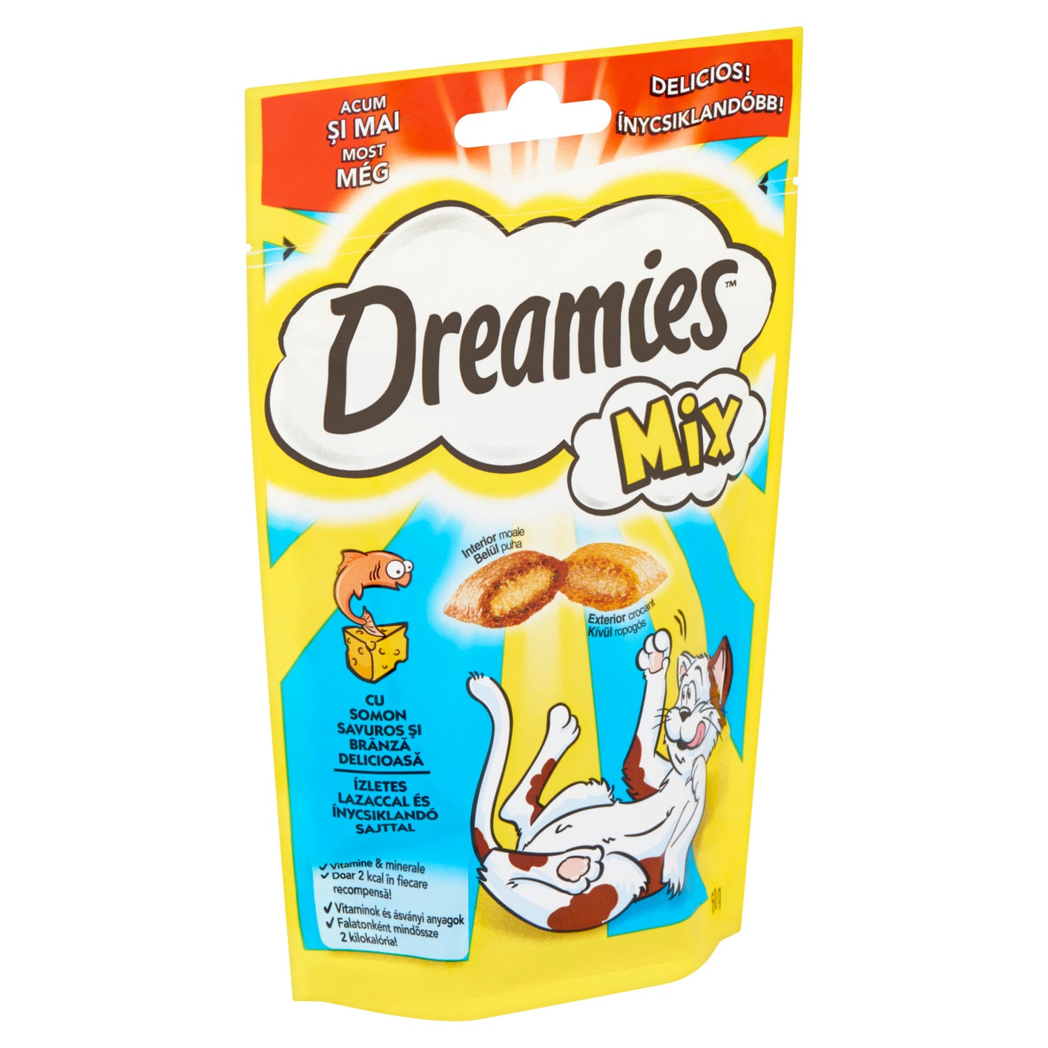 Dreamies recompense pentru pisici, mix cu somon si branza 60 g
