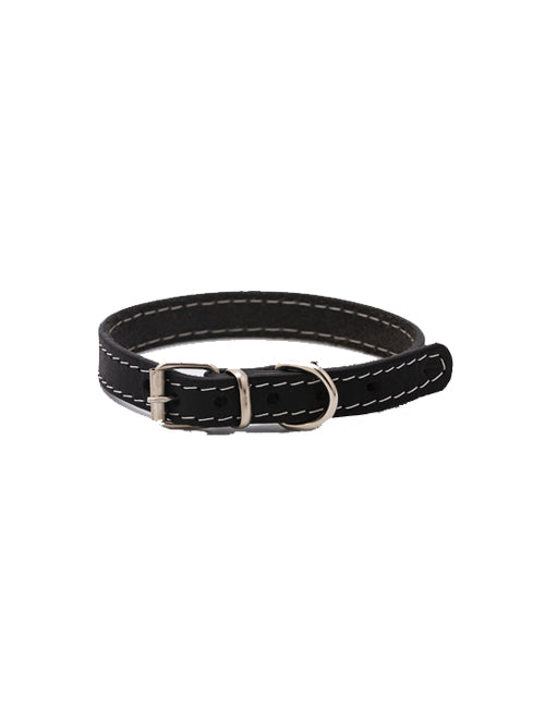 Zgarda de piele pentru caini de talie medie - 37cm x 1.5cm
