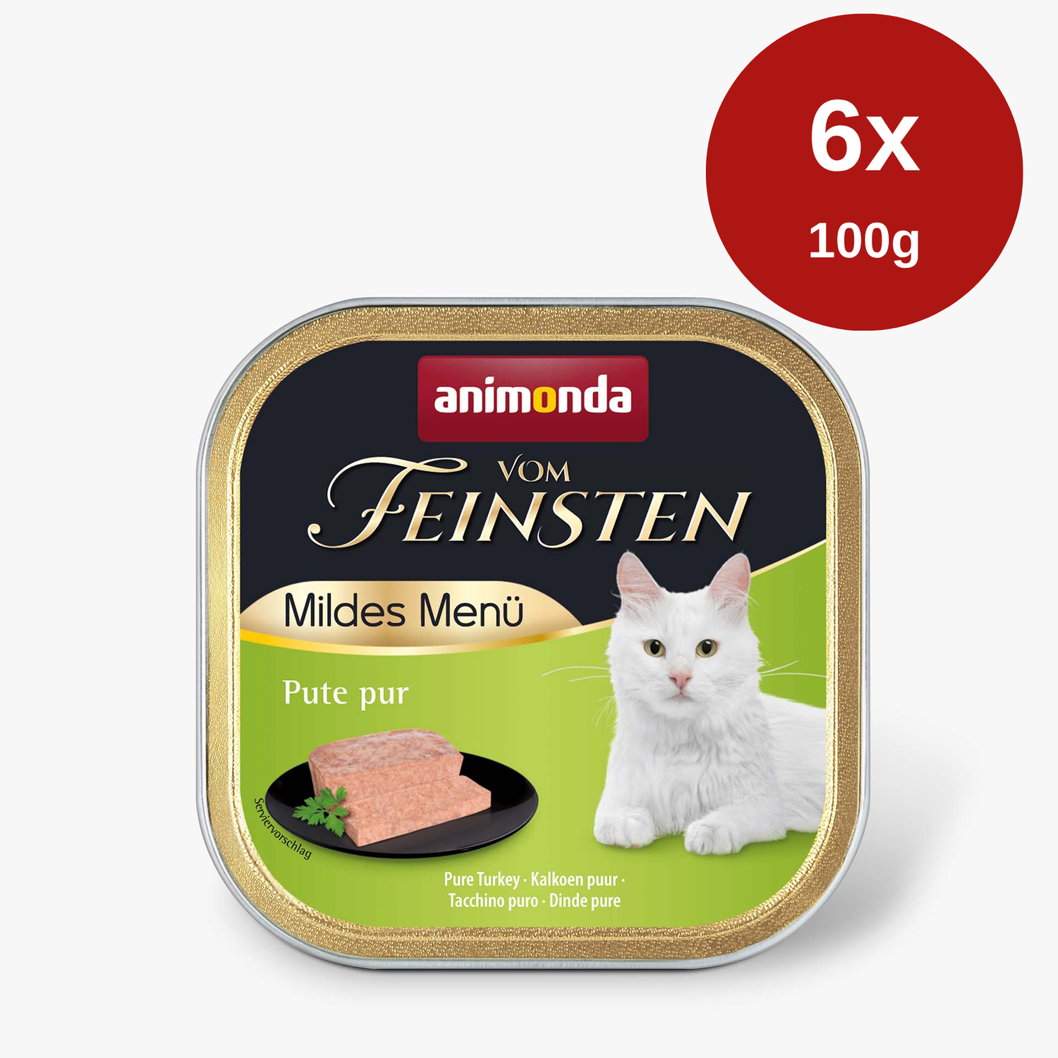 Mancare umeda pentru pisici Vom Feinsten Mildes Menu Curcan 6 x 100g