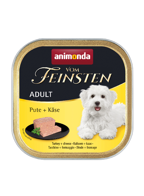 Hrana umeda pentru caini Vom Feinsten Classic Curcan + Branza 150 gr