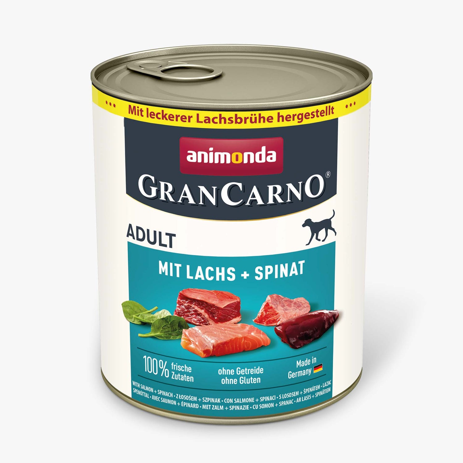 Hrana umeda pentru caini GranCarno Adult Somon + Spanac 800gr