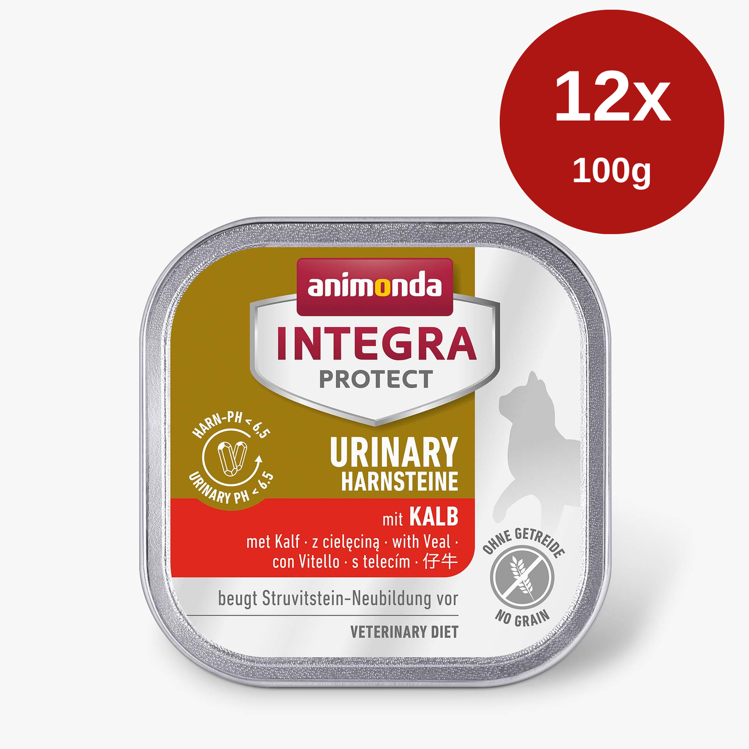 Hrana umeda pentru pisici Integra Protect Urinary Adult Vitel 12 x 100gr