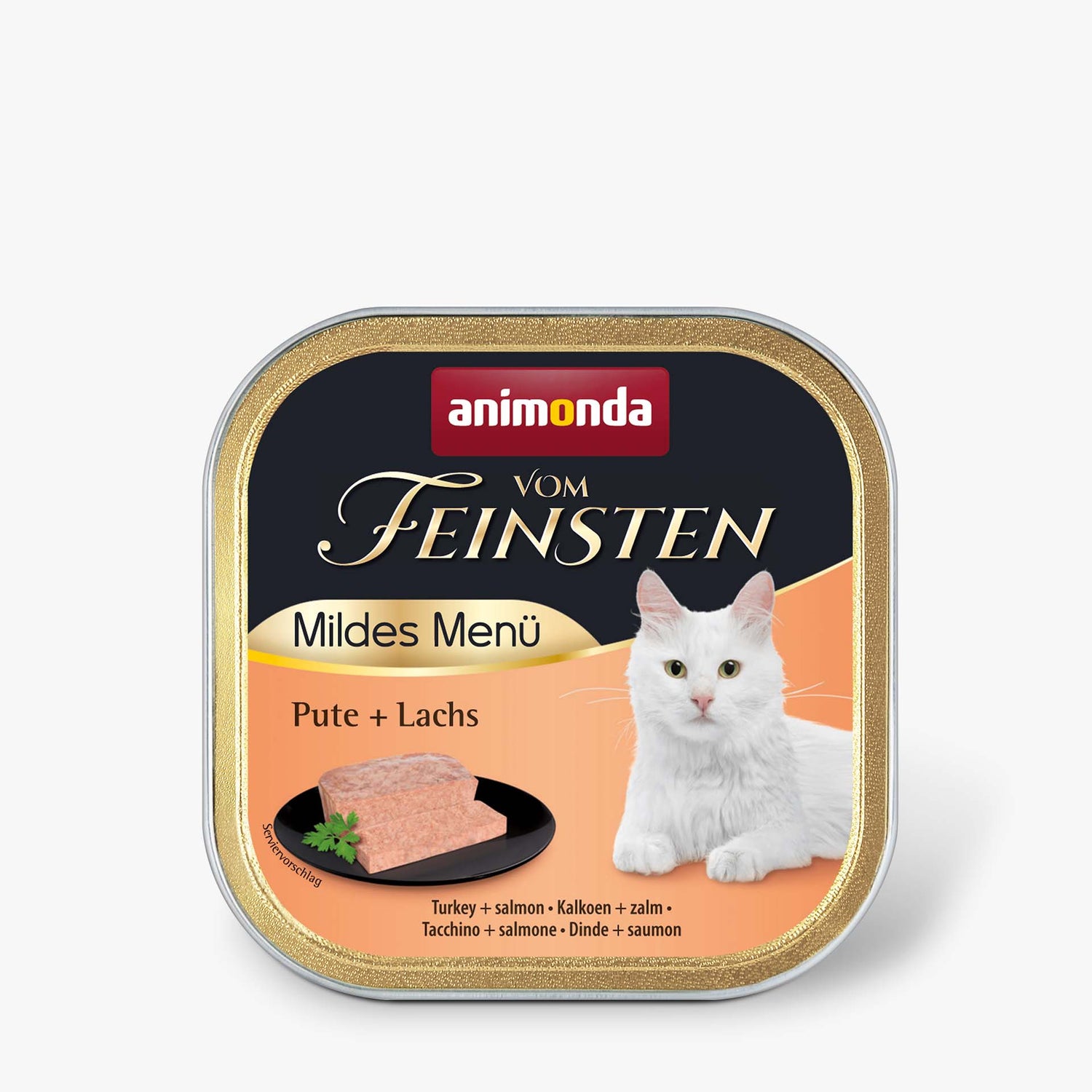 Mancare umeda pentru pisici Vom Feinsten Mildes Menu Curcan + Somon 100g