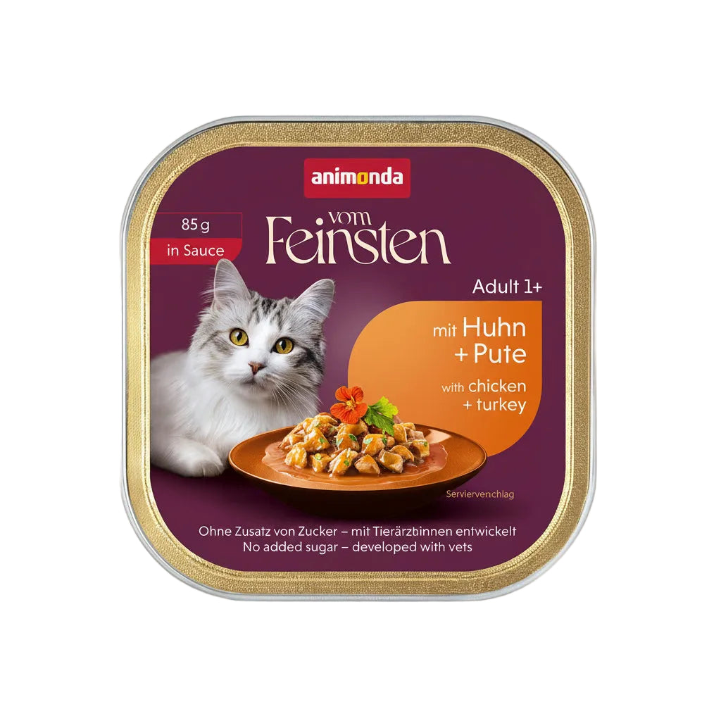 Vom Feinsten adult cat în sos cu pui și curcan 32buc x 85gr