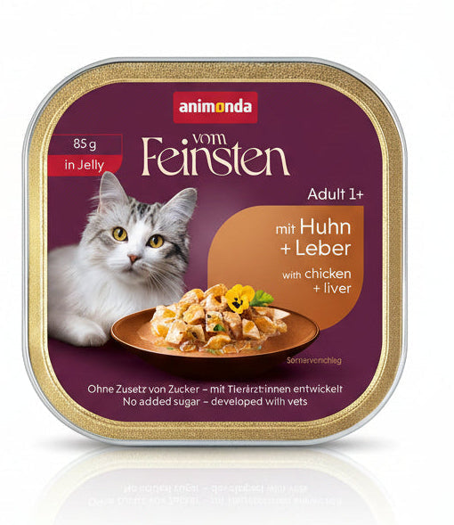 Vom Feinsten adult cat în in jeleu cu pui si ficat 32buc x 85gr
