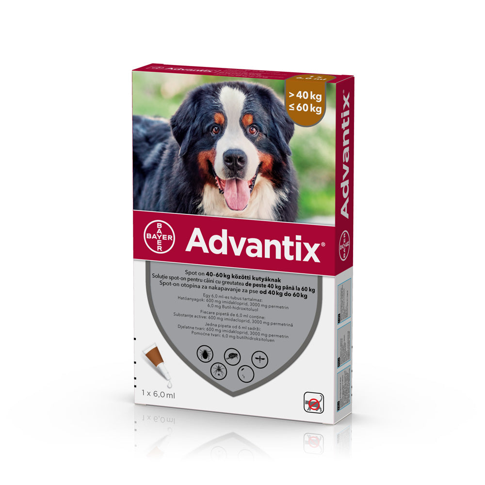 Pipetă antiparazitară Advantix pentru câini de peste 40 kg