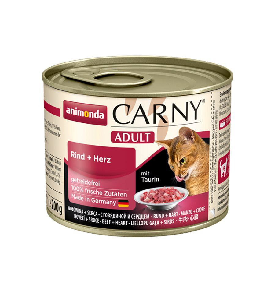 Hrana umeda pentru pisici Carny Adult Vita + Inima 200g