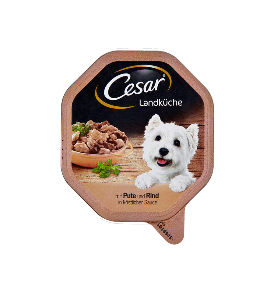 Hrana umeda pentru caini Cesar, curcan + vita, 150 g