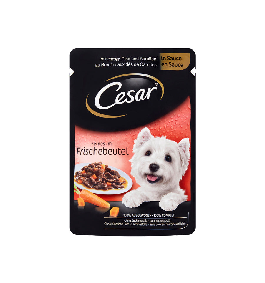 Hrana umeda pentru caini Cesar, cu vita frageda si legume in aspic 24 x 100 g