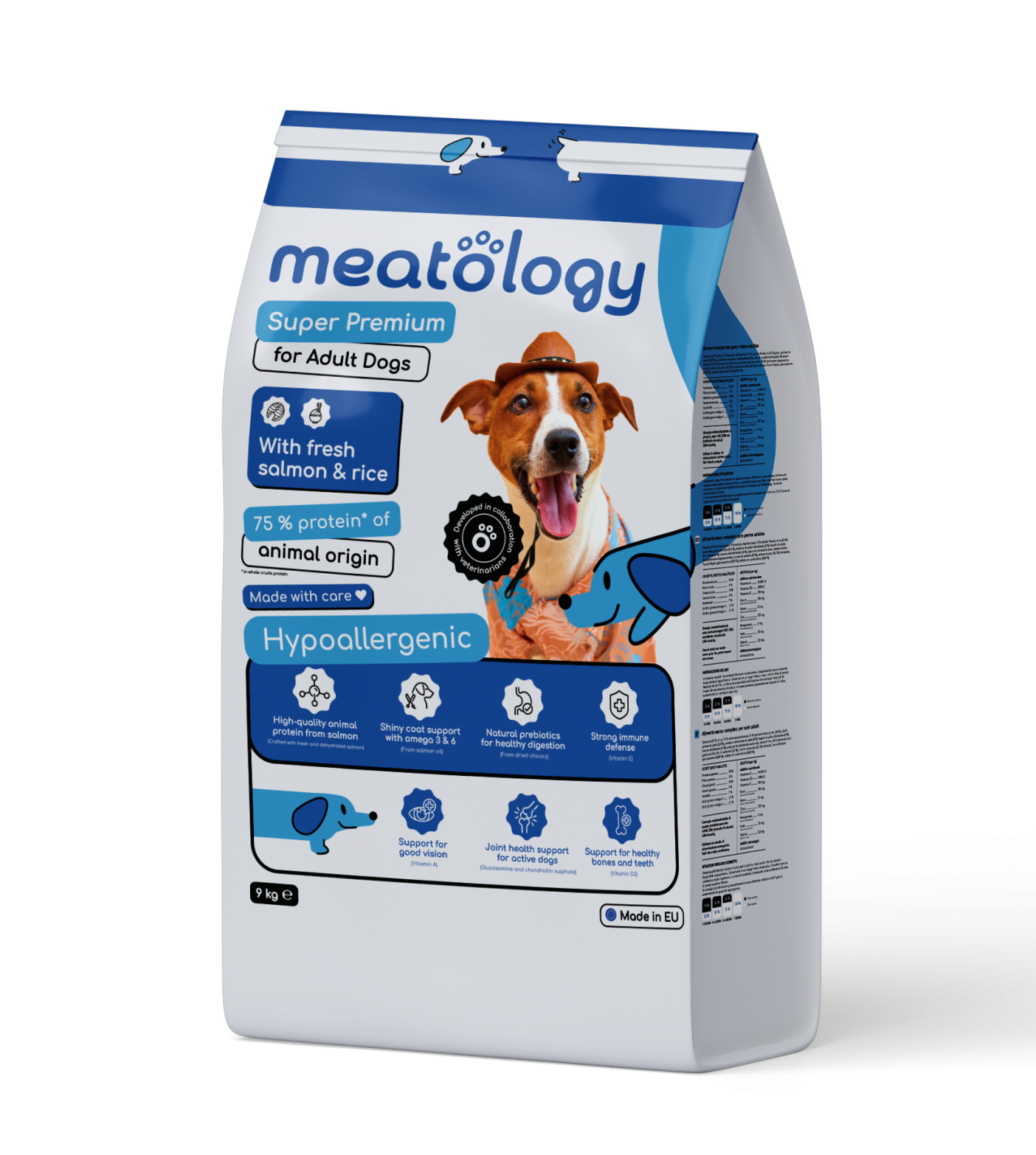 Hrana uscata Meatology pentru Caini Adulti Super Premium Hipoalergenica cu Carne Proaspata - Somon si Orez 9 Kg