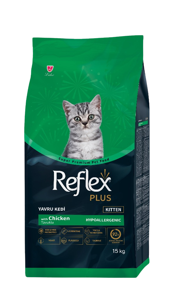 Hrana uscata pentru pisici, Reflex Plus Kitten cu Pui 15 kg