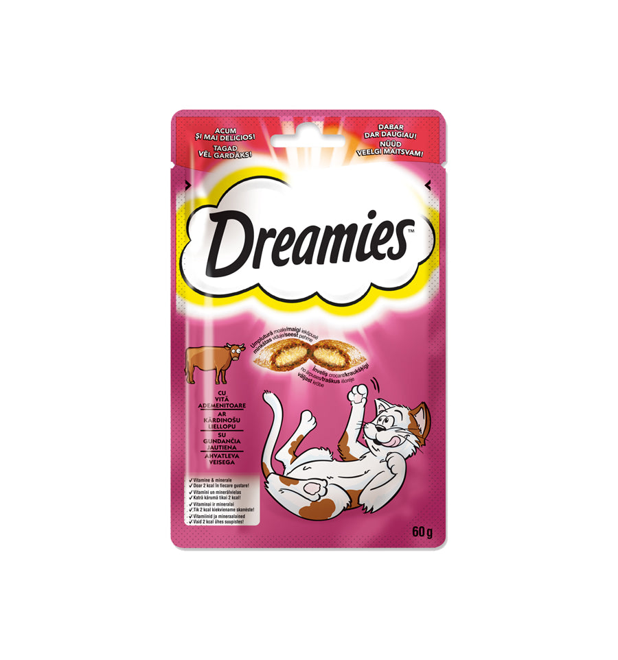 Dreamies recompense pentru pisici, cu vita ademenitoare 60 g