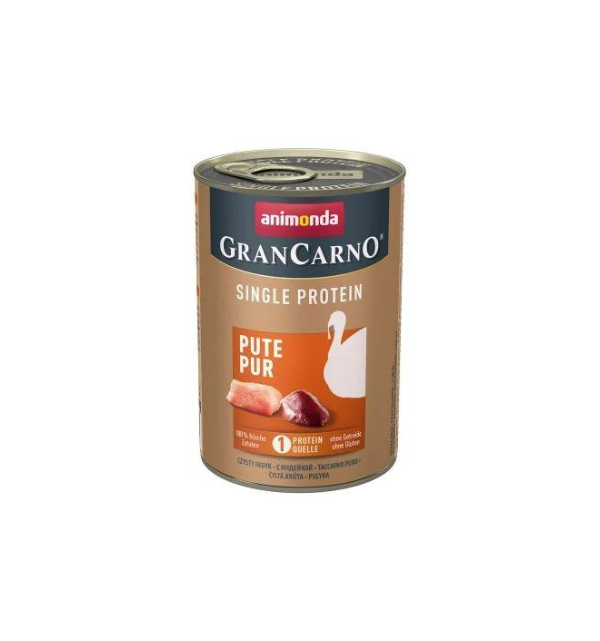 Hrana umeda pentru caini GranCarno Adult Mono Proteina Curcan, 6 x