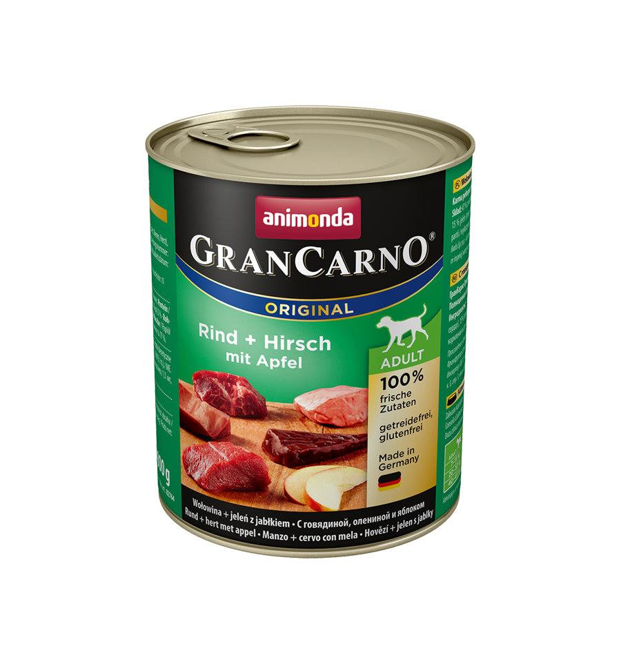 Hrana umeda pentru caini Grancarno Adult Dog Caprioara Mar 800 gr