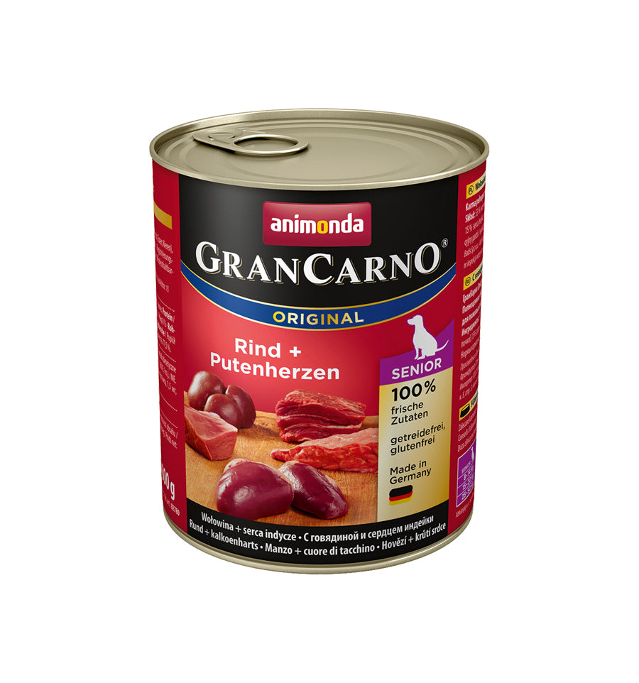 Hrana umeda pentru caini Grancarno Junior Vita + Inima de Curcan 800gr