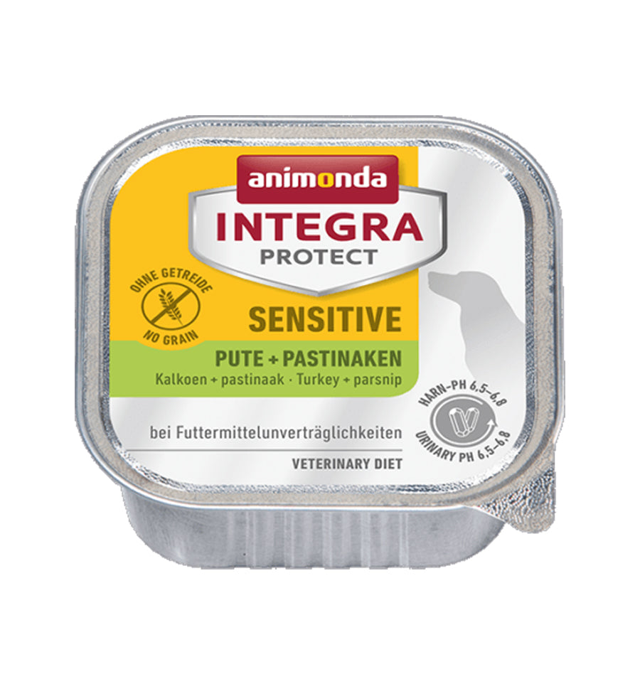 Hrana umeda pentru caini Integra Protect Sensitive Curcan + Pastarnac 150 gr