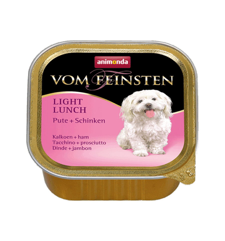 Hrana umeda pentru caini Vom Feinsten Light Lunch Curcan + Jambon 150 gr