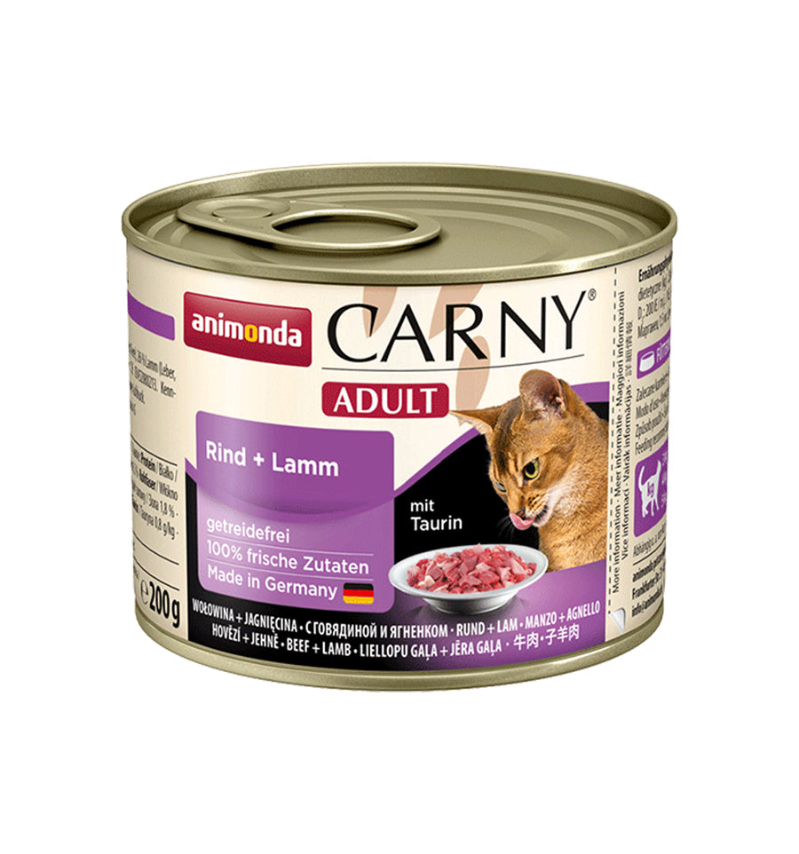 Hrana umeda pentru pisici Carny Cat Adult Vita + Miel 200gr