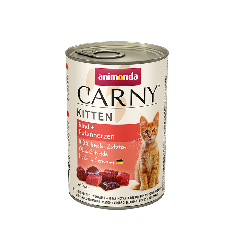 Hrana umeda pentru pisici Carny Kitten, Vita + Inima Curcan, 400g