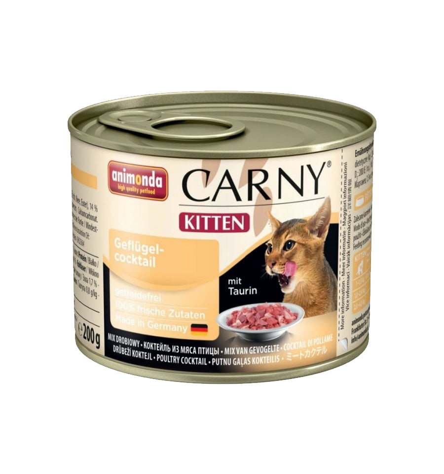 Mancare umeda pentru pisici Carny Kitten Pasare Cocktail 200gr