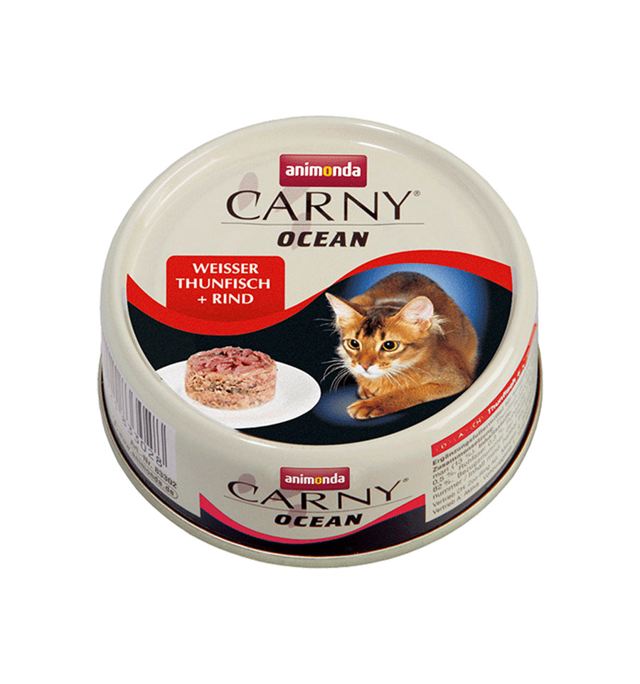 Mancare umeda pentru pisici Animonda Carny Ocean Ton Alb + Vita 80gr