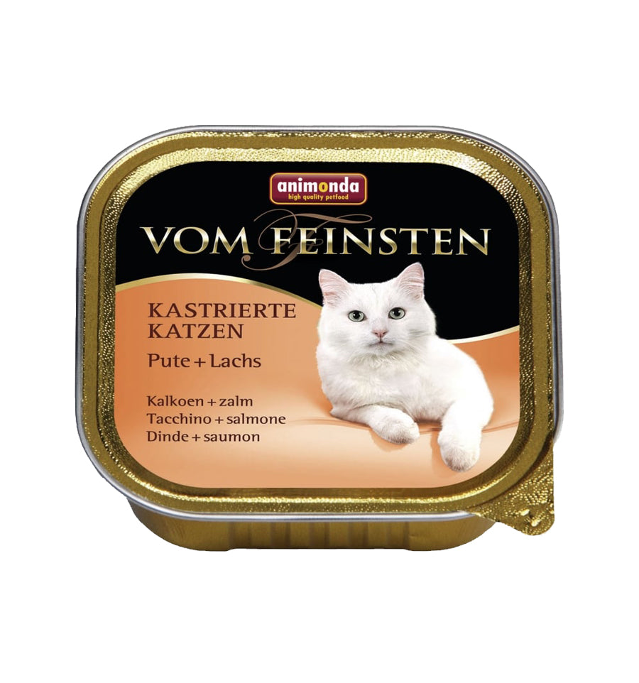 Hrana umeda pentru pisici Castrate Vom Feinsten Somon + Curcan 100gr