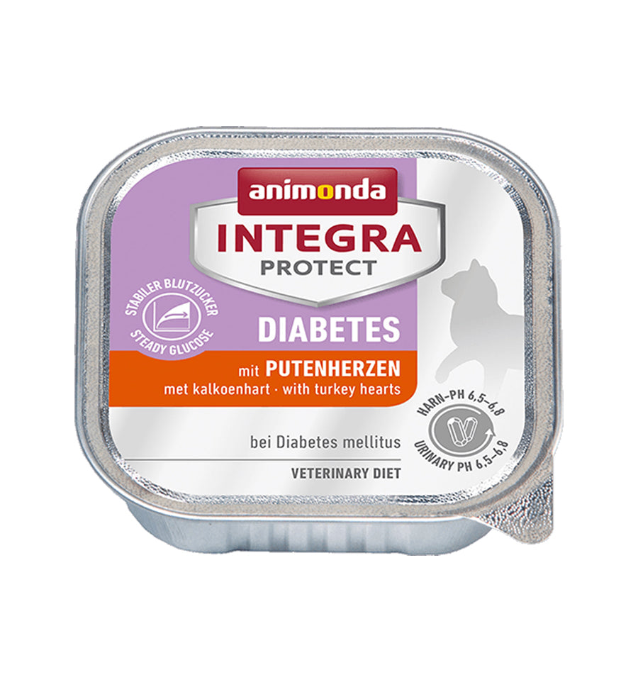 Mancare umeda pentru pisici Integra Protect Diabet Inimi de Curcan 100gr