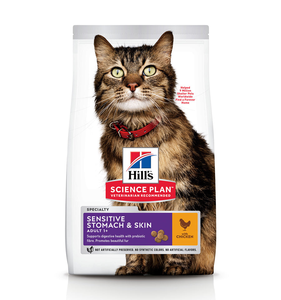 Hrana pentru Pisici, Hill's SP Feline Adult Piele si Stomac, cu Pui, 7 Kg