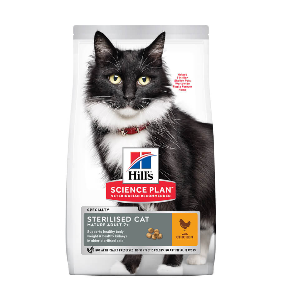 Hrana pentru Pisici, Hill's SP Feline Mature Adult, Sterilised, cu Pui, 3 Kg