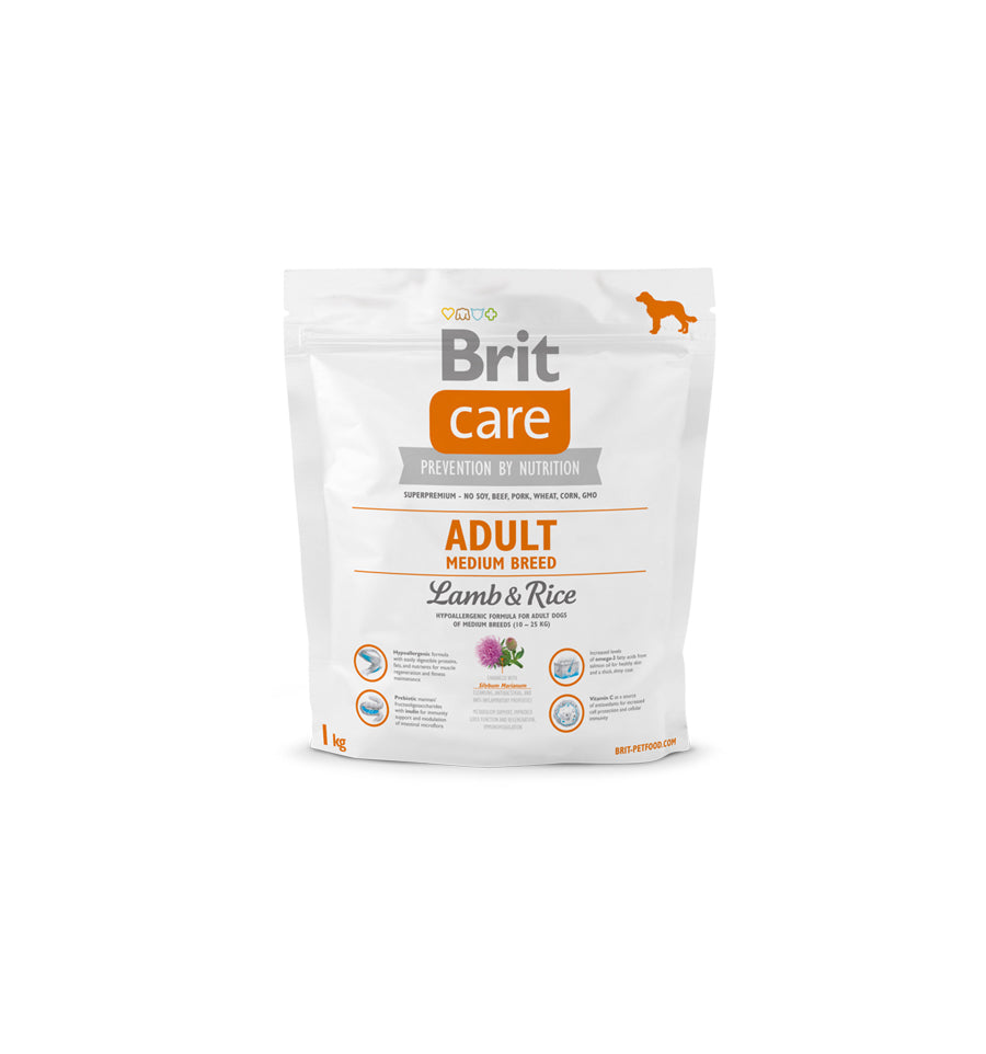 Mancare pentru caini, Brit Care Adult Medium Breed Lamb & Rice, 1 kg