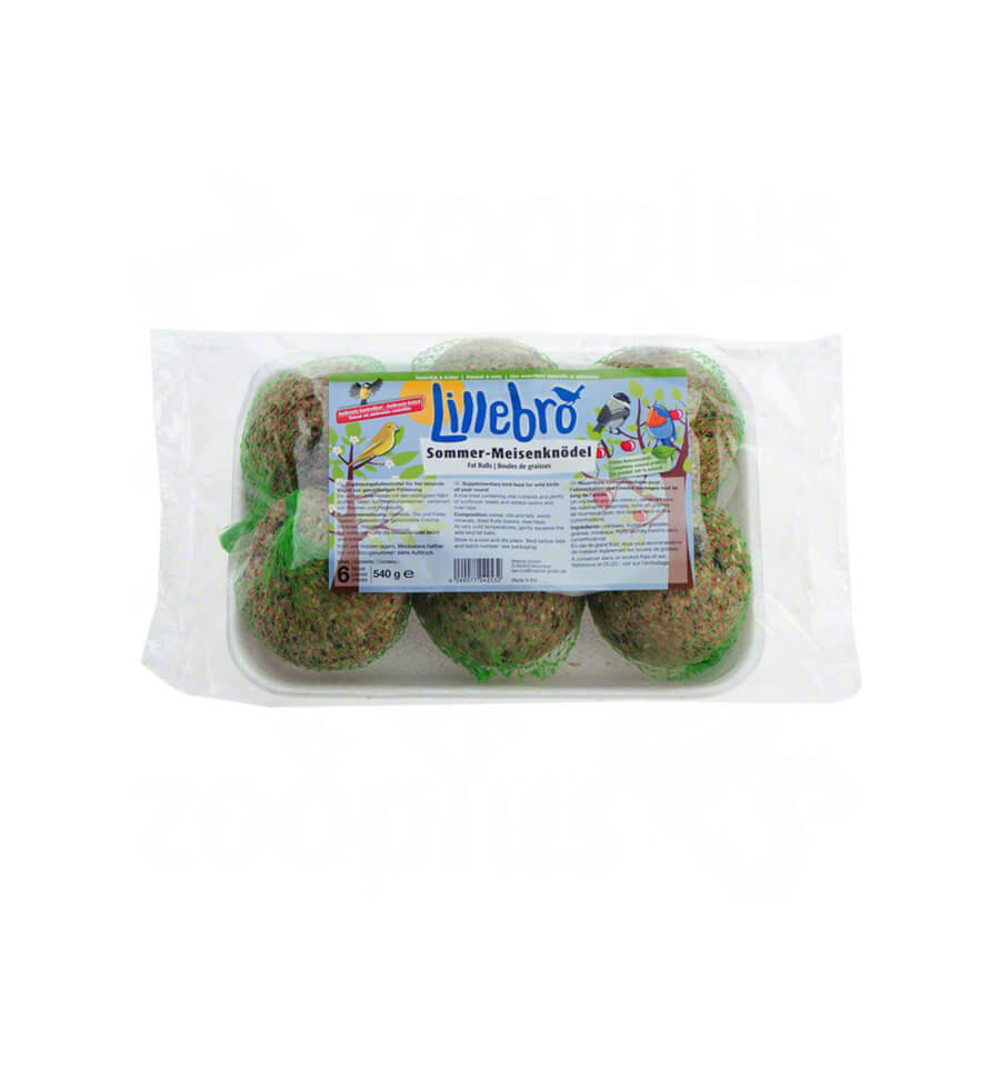 Hrana pentru pasari salbatice Lillebro, bile cu grasime pentru vara, 6 x 90 g