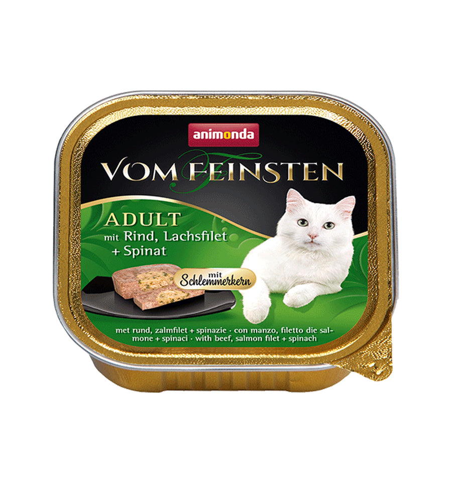 Hrana umeda pentru pisici Vom Feinsten Vita + File Somon + Spanac 100gr