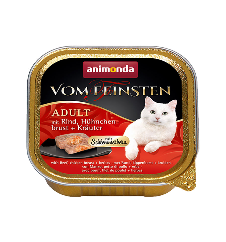 Hrana umeda pentru pisici Vom Feinsten Vita + Piept de pui + Ierburi 100gr
