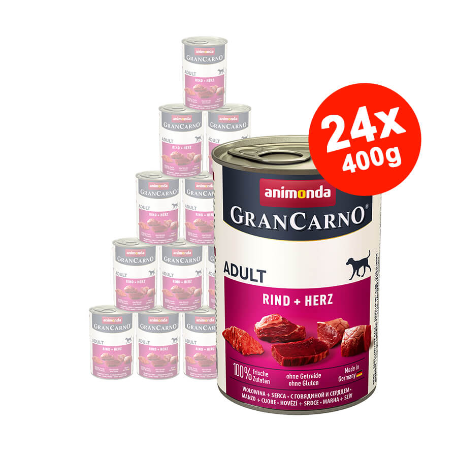 Hrana umeda pentru caini GranCarno Adult, Inima Vita, 24x400 gr