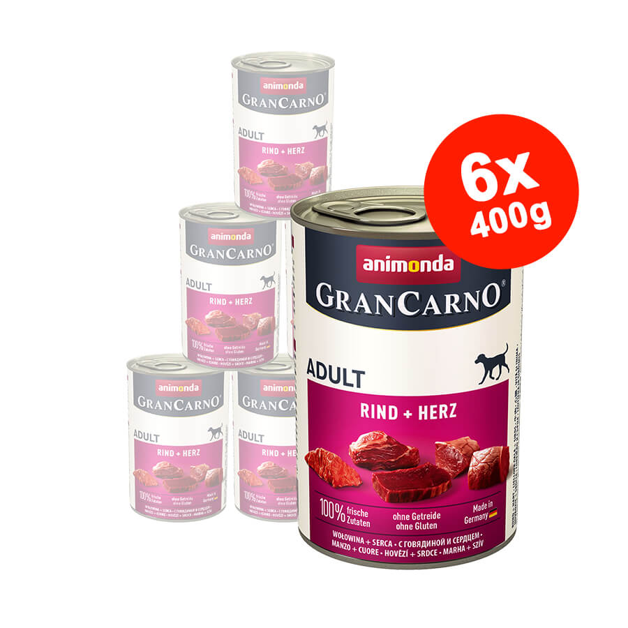 Hrana umeda pentru caini GranCarno Adult, Inima Vita, 6×400 gr