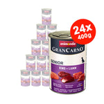 Hrana umeda pentru caini GranCarno Senior, Vita + Miel, 12x400 gr