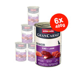 Hrana umeda pentru caini GranCarno Senior, Vita + Miel, 6×400 gr